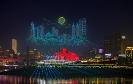 《无人机表演喜迎春》 组照4 作者:綦波